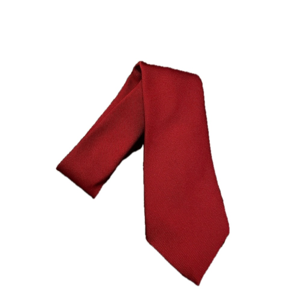 Vintage 70s Sears Mens Red Ribbed Silk Blend Necktie Fall Mod Disco Funky